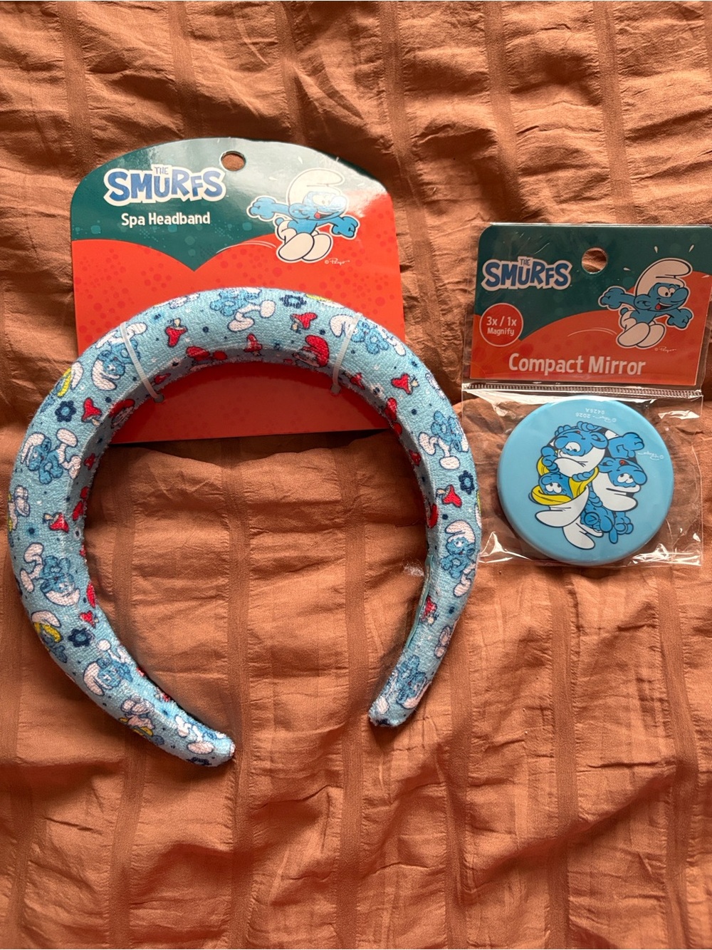 Blue Spa Headband & Compact Mirror blue